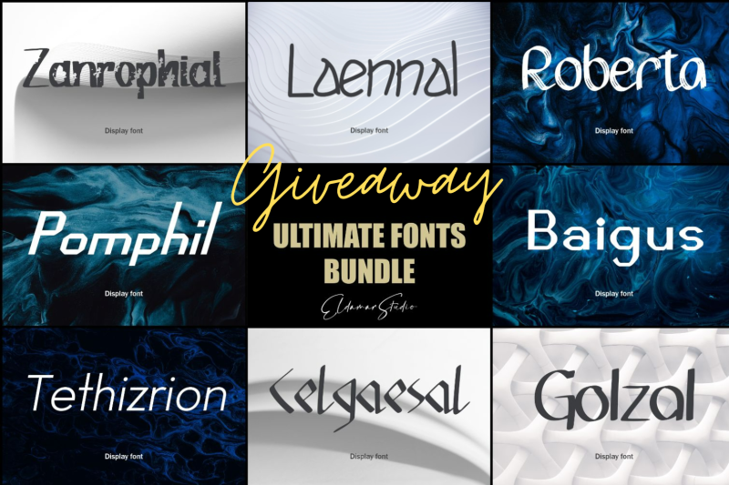 100 ultimate fonts bundle giveaway