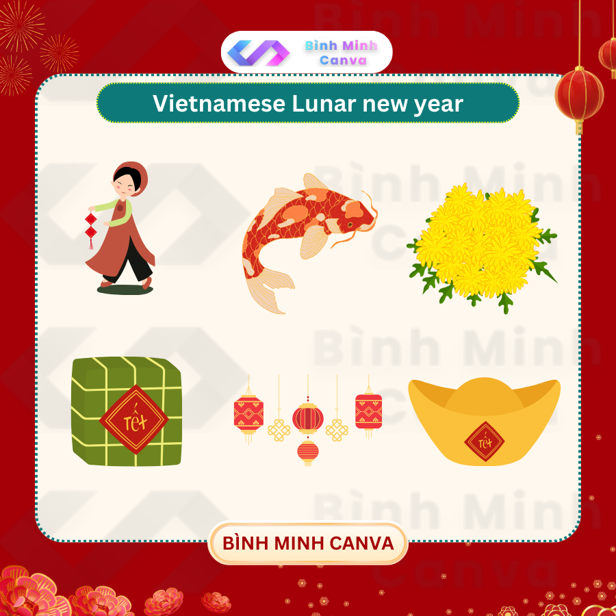 Từ khoá trên Canva chủ đề Happy Lunar New year