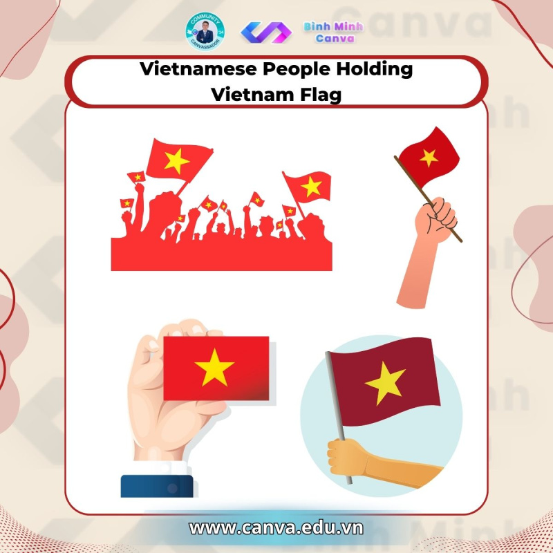 Bình Minh Canva - Từ khóa chủ đề Vietnam Flag - Vietnamese People Holding Vietnam Flag
