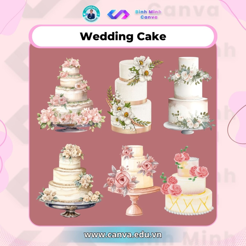 Bình Minh Canva - Từ khóa chủ đề Wedding - Wedding Cake