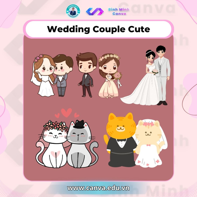 Bình Minh Canva - Từ khóa chủ đề Wedding - Wedding Couple Cute
