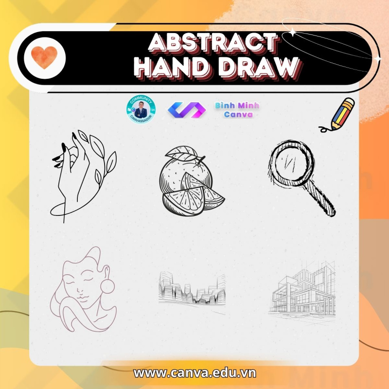 Bình Minh Canva - Từ khóa chủ đề Hand Drawn - Abstract Hand Draw