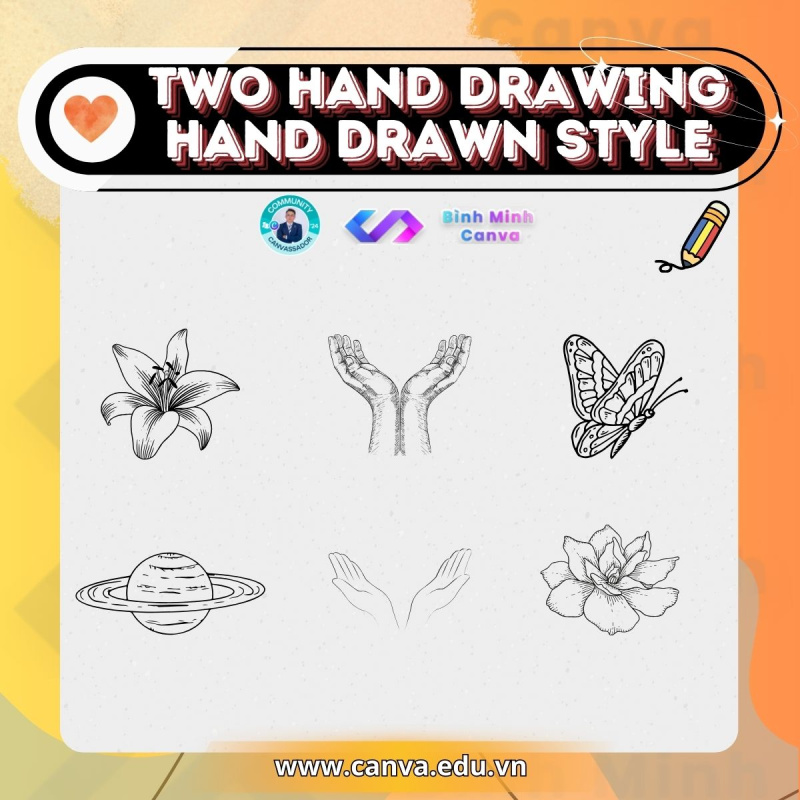 Bình Minh Canva - Từ khóa chủ đề Hand Drawn - Two Hand Drawing Hand Drawn Style