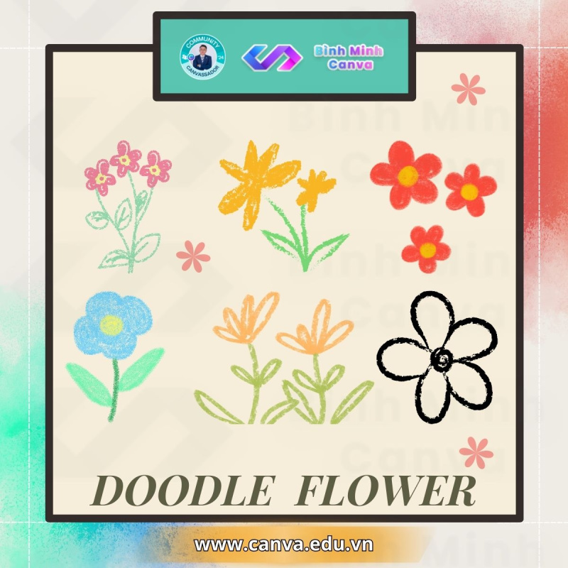 Bình Minh Canva - Từ khóa Doodle Flower