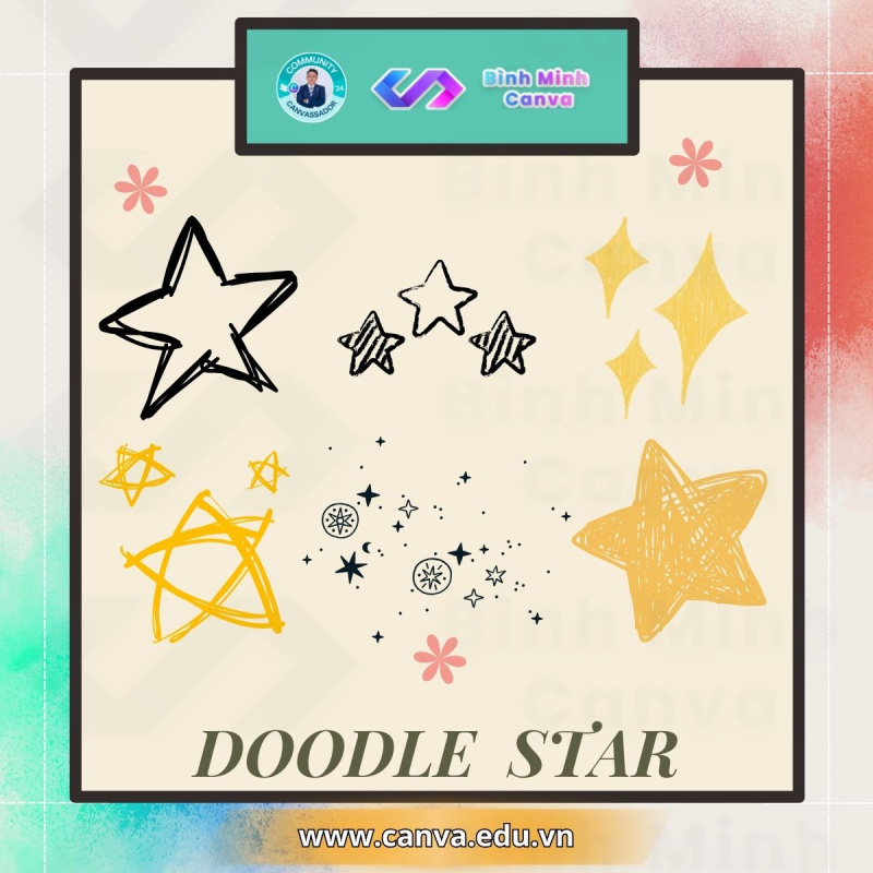 Bình Minh Canva - Từ khóa Doodle Star