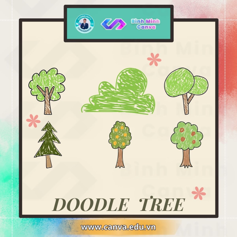 Bình Minh Canva - Từ khóa Doodle Tree