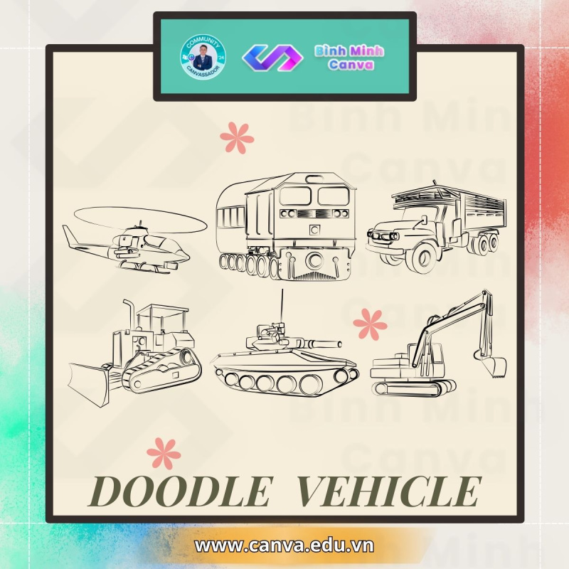 Bình Minh Canva - Từ khóa Doodle Vehicle