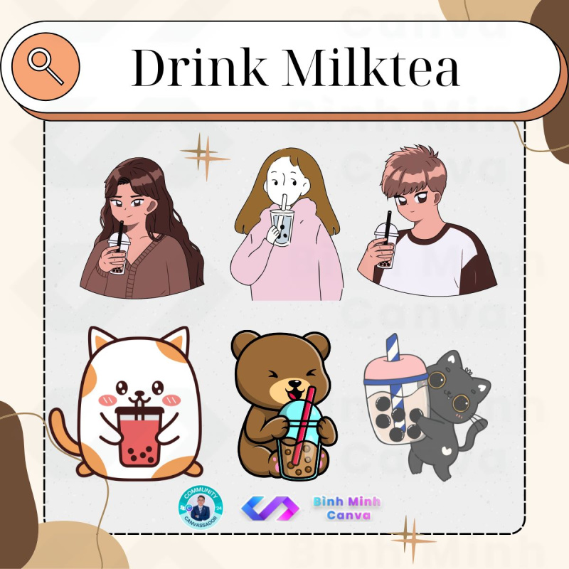 Bình Minh Canva - Từ khóa Drink Milktea