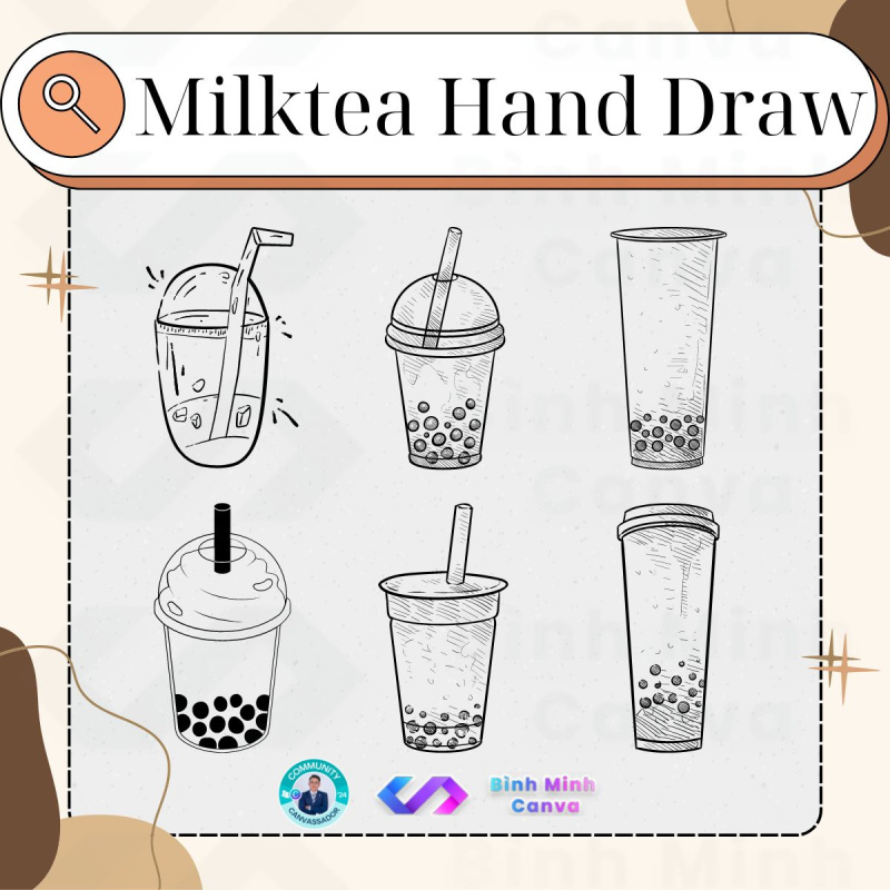 Bình Minh Canva - Từ khóa Milktea Hand Draw